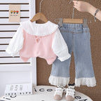 Conjunto Infantil Feminino 3 Peças Corações
