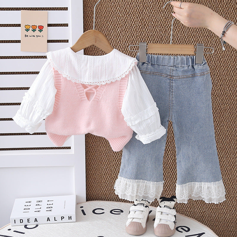 Conjunto Infantil Feminino 3 Peças Corações