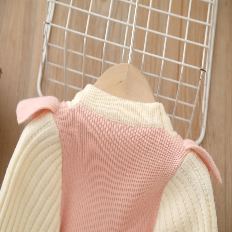 Vestido Infantil de Tricô com Lacinhos