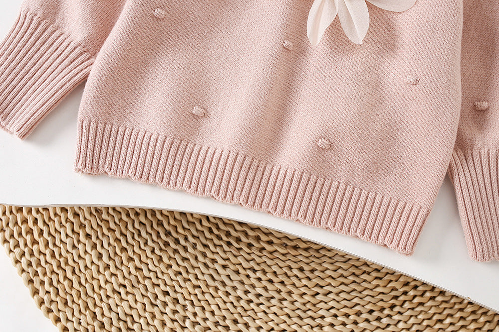 Conjunto Infantil Feminino Tricô Flores