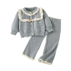 Conjunto Infantil Feminino de Tricô Inverno