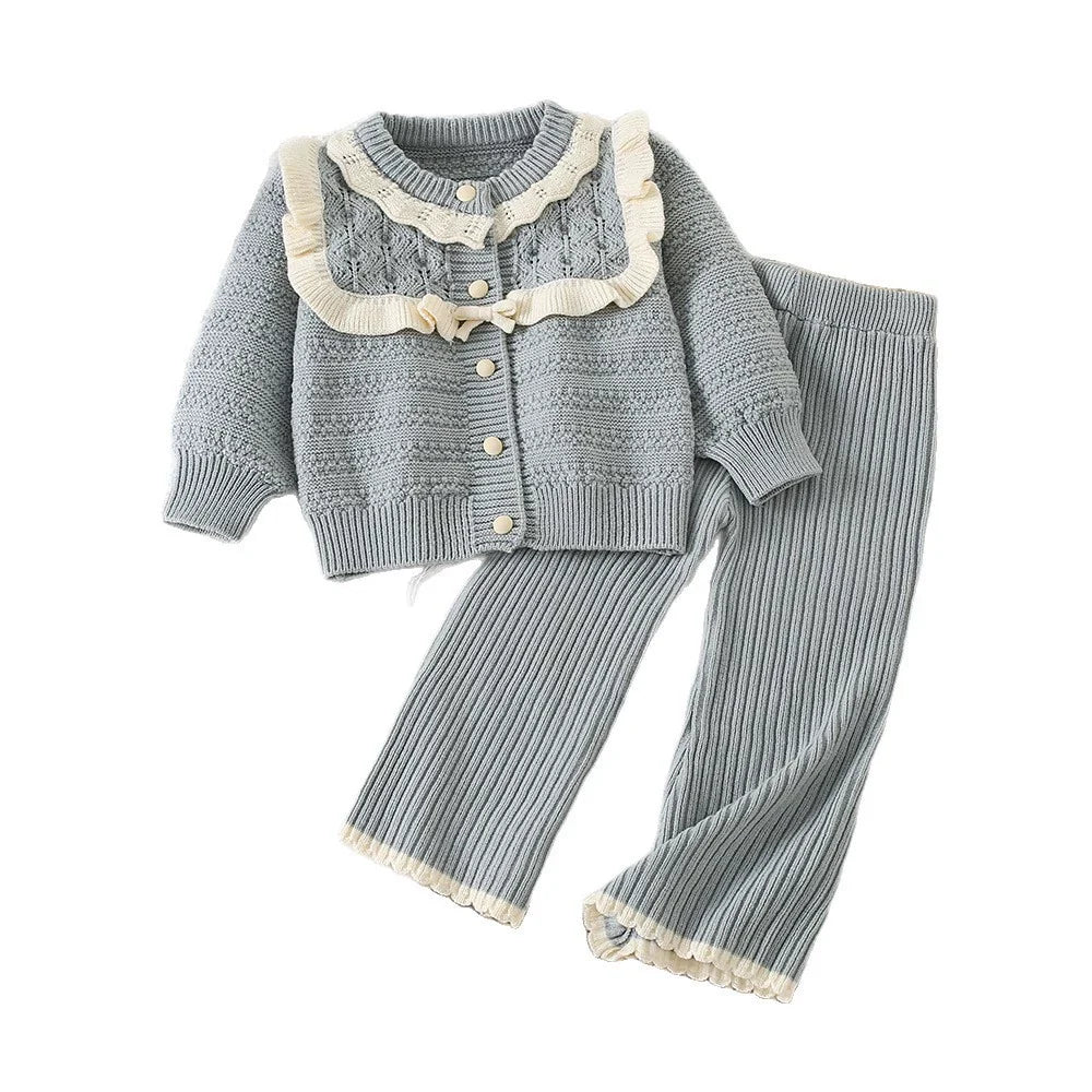 Conjunto Infantil Feminino de Tricô Inverno