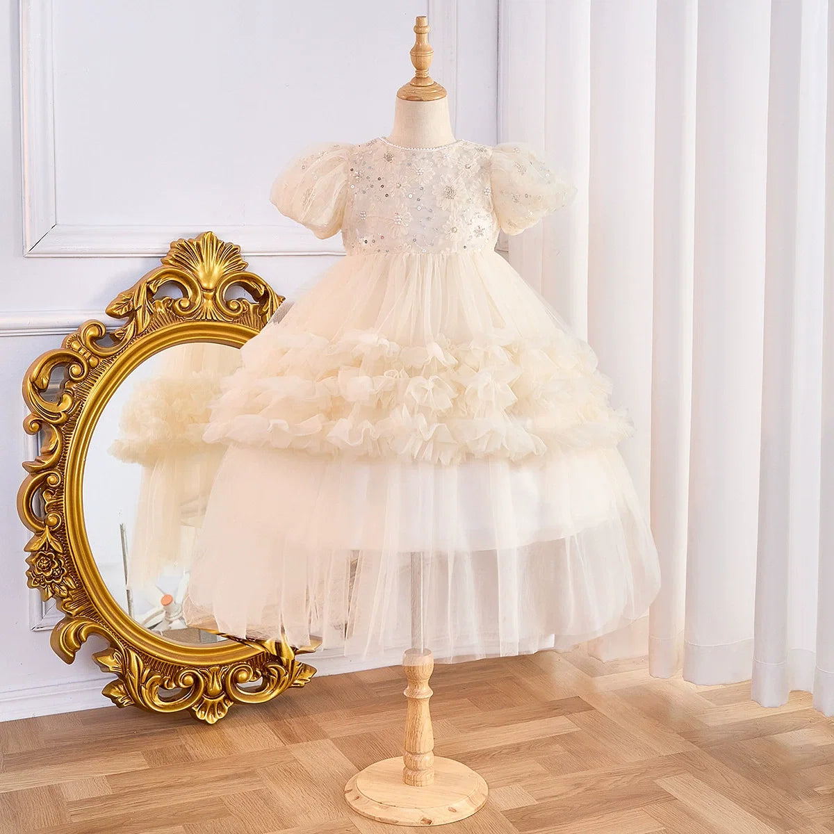 Vestido Infantil Flores Brilhantes