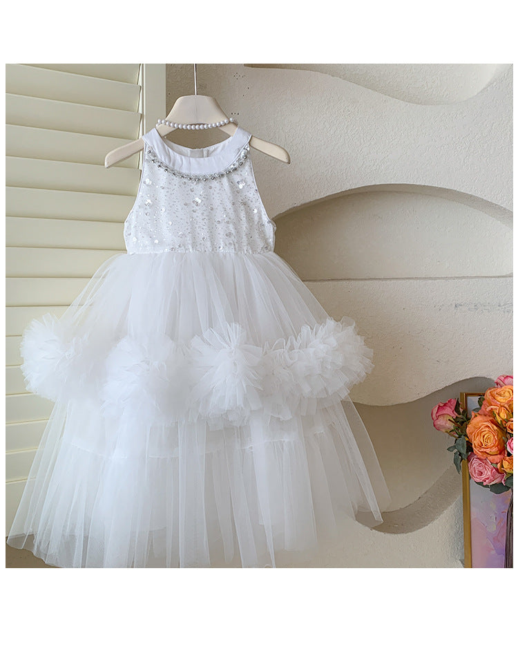 Vestido De Festa Infantil Brilhs e Tule
