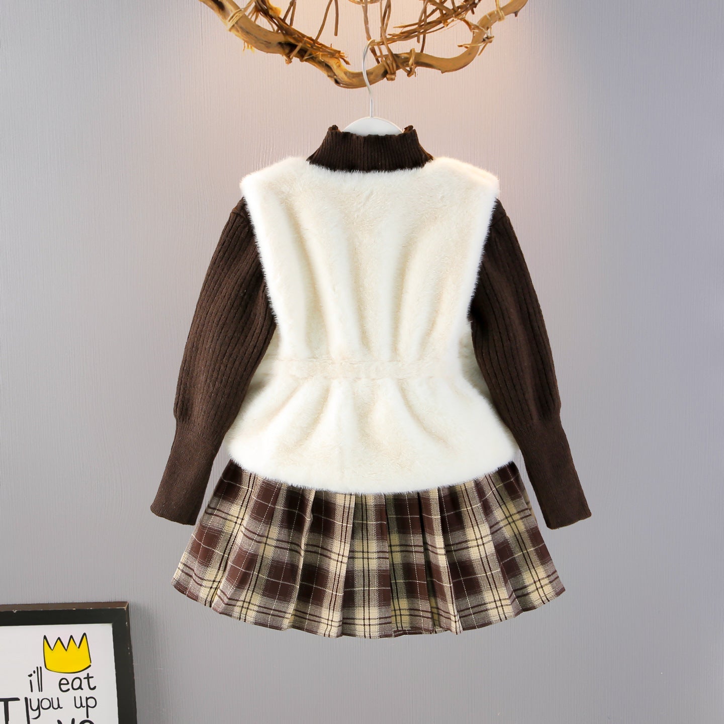 Conjunto Infantil Gatinha Xadrez