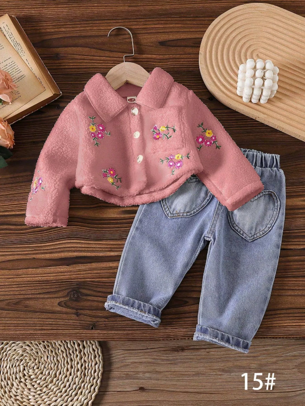 Conjunto Infantil Feminino Florzinhas e Jeans