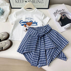Conjunto Infantil Feminino Ursinho e Xadrez