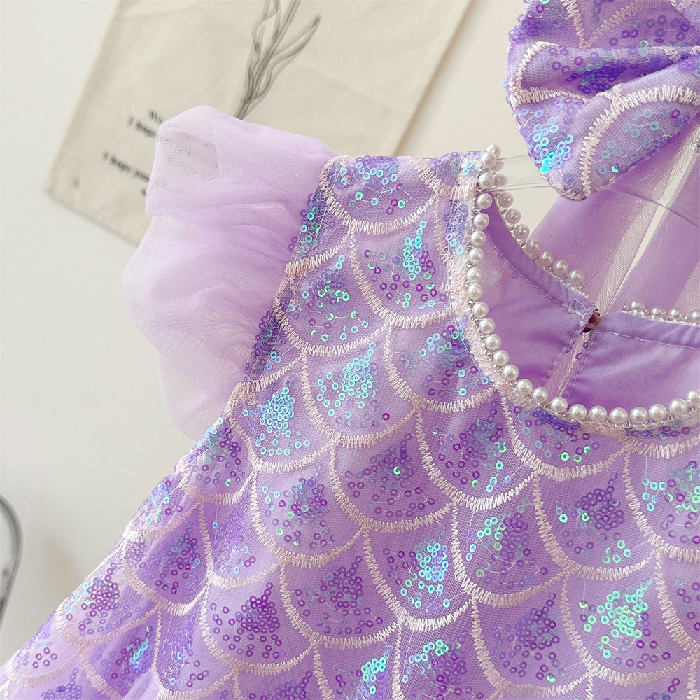 Vestido Infantil Sereia Brilhante