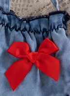 Vestido Infantil Jeans + Colete Jeans