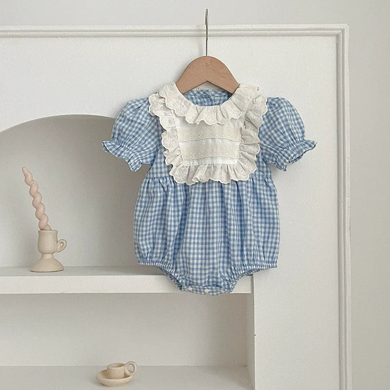 Body Infantil Azul Xadrez