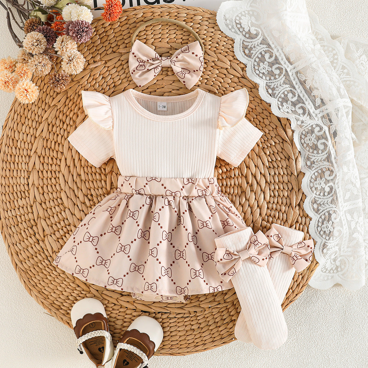 Macacão Infantil Feminino Verão Lacinho