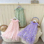 Vestido Infantil Tule Margaridas