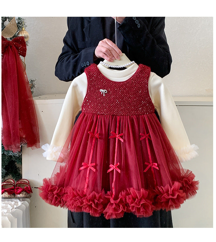 Vestido Infantil Lacinhos + Manga Longa