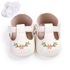 Sapato Infantil Feminino Bordado Florzinhas