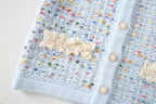 Conjunto Infantil Feminino Tricô Bolinhas Coloridas