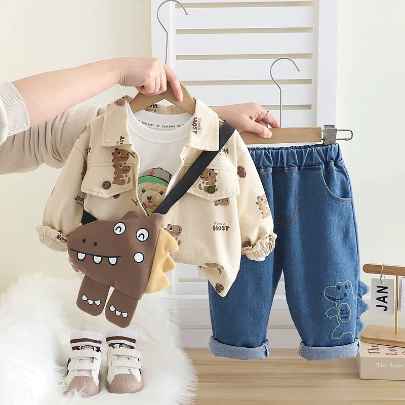 Conjunto Infantil 3 Peças Dinossauro
