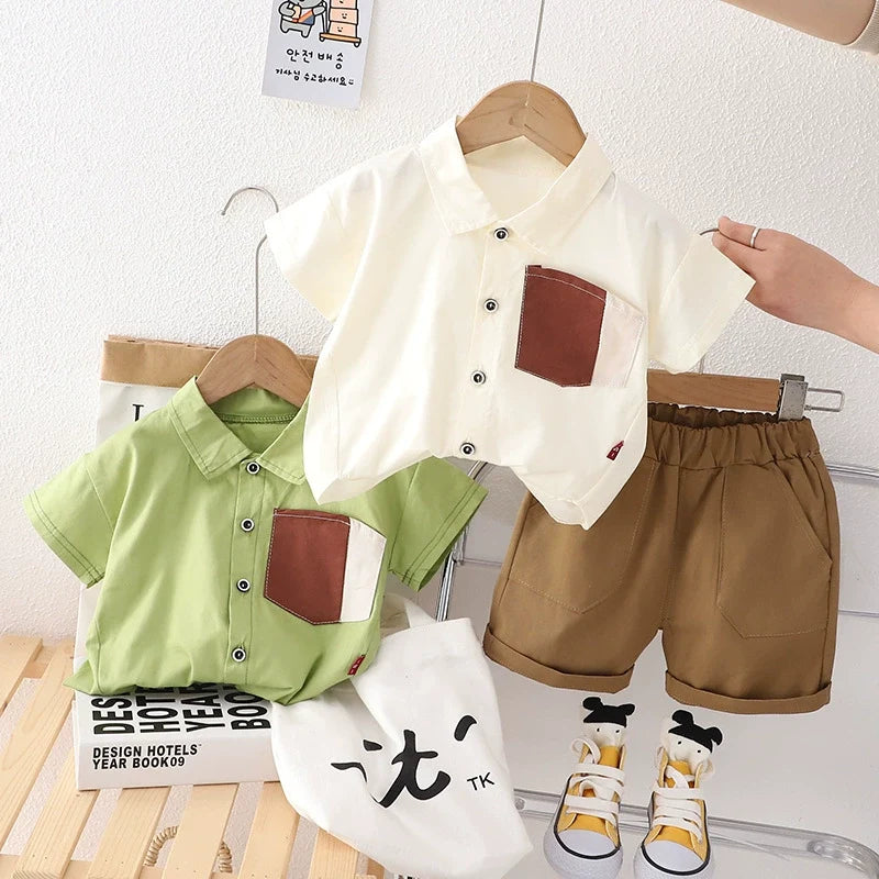 Conjunto Infantil Masculino Botões Bolsinho