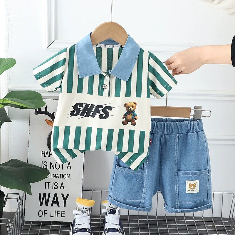 Conjunto Infantil Masculino Lístras Ursinho