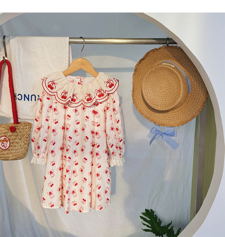 Vestido Infantil Laço Cerejinhas