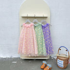 Vestido Infantil Tule Margaridas