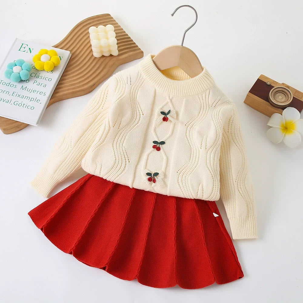 Conjunto Infantil De Tricô Cerejinhas