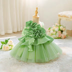 Vestido de Festa Infantil Flores Bufante