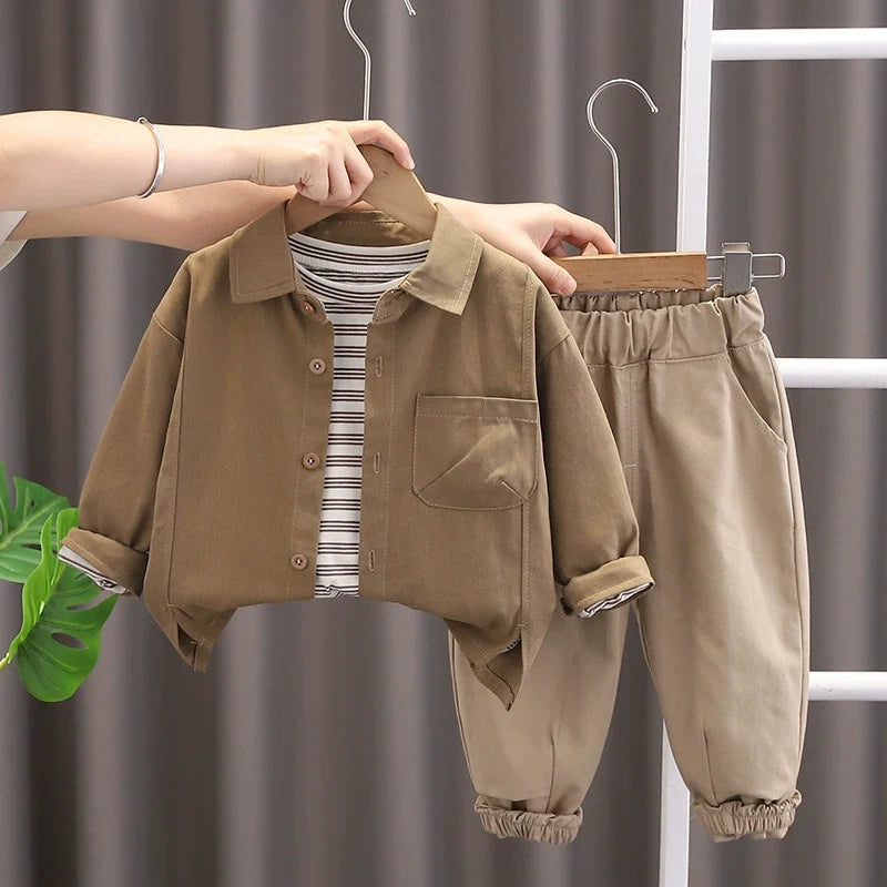 Conjunto Infantil 3 Peças Bolsinho e Lístras
