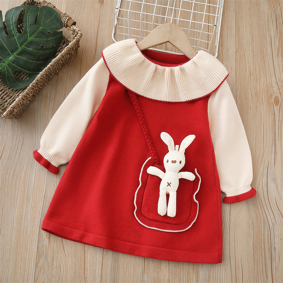 Vestido Infantil De Tricô Coelhinho