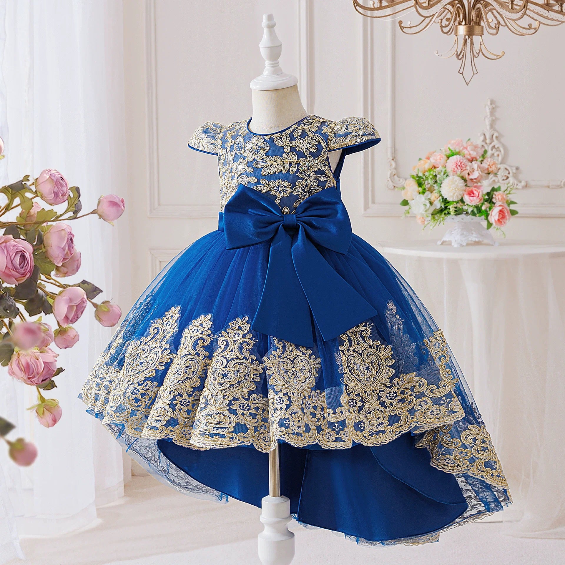 Vestido de Festa Infantil Renda e Laço