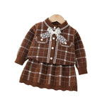 Conjunto Infantil Feminino Xadrez Lacinho