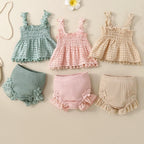 Conjunto Infantil Feminino Verão Rendinha
