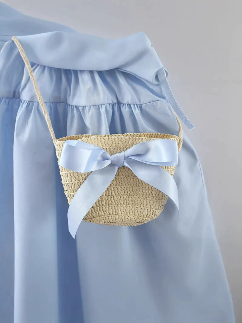 Vestido Infantil Verão Azul