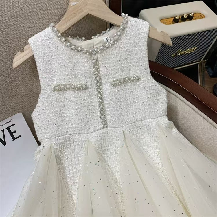 Conjunto Infantil Feminino Pérolas e Tule