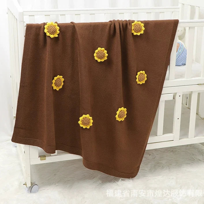 Manta Infantil de Tricô Girassol
