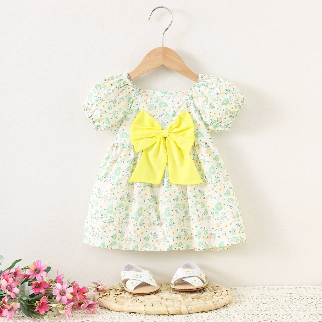 Vestido Infantil Florzinhas e Laço