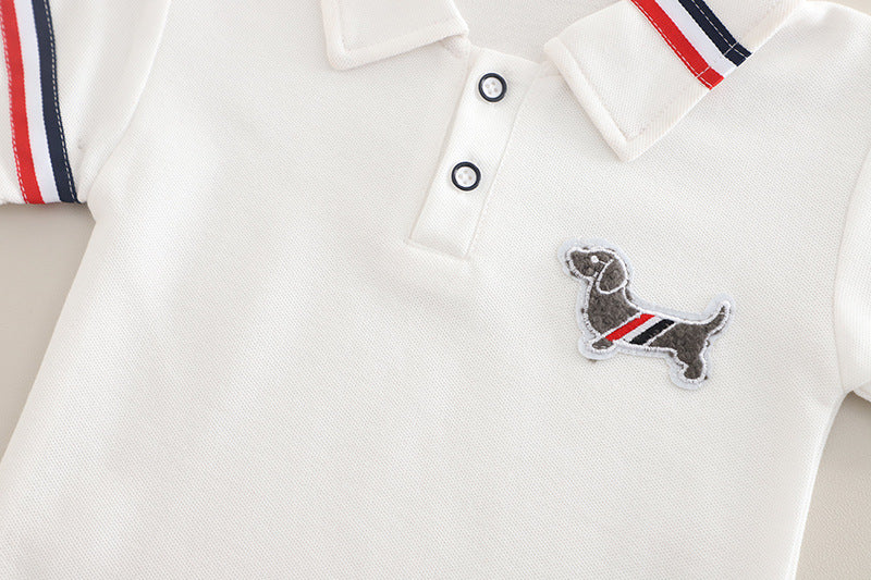 Conjunto Infantil Masculino Polo Cachorrinho