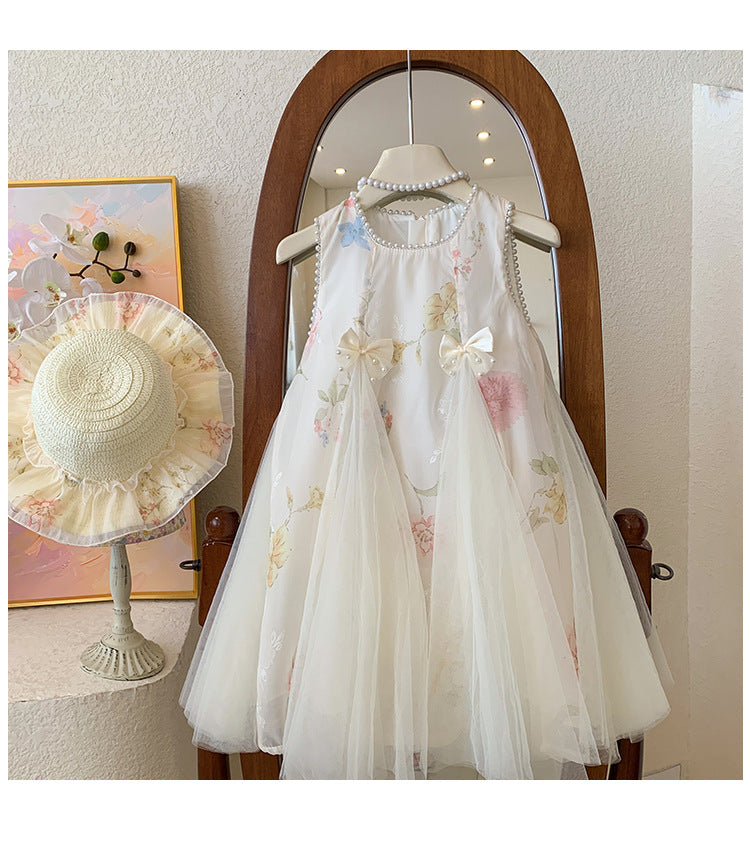 Vestido Infantil Floral Lacinhos