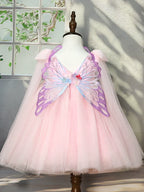 Vestido de Festa Rosa Floral com Asinha