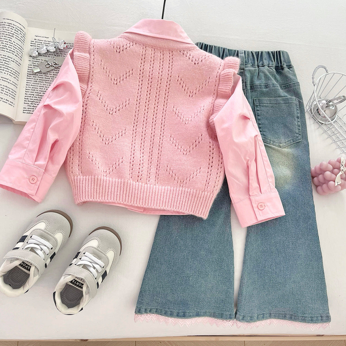Conjunto Infantil Lacinhos e Jeans