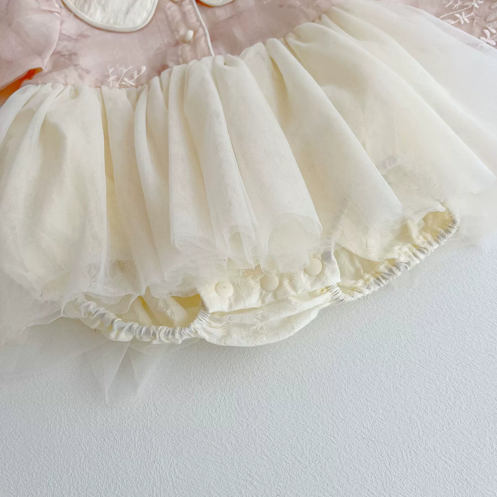 Body Infantil Floral Tule