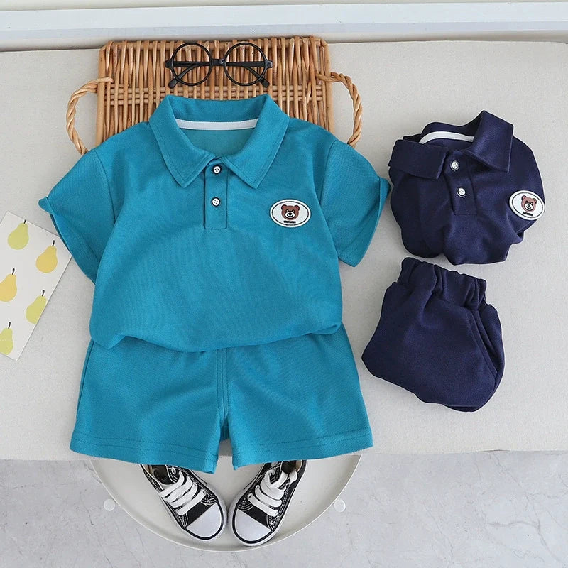 Conjunto Infantil Masculino Gola Polo Urso
