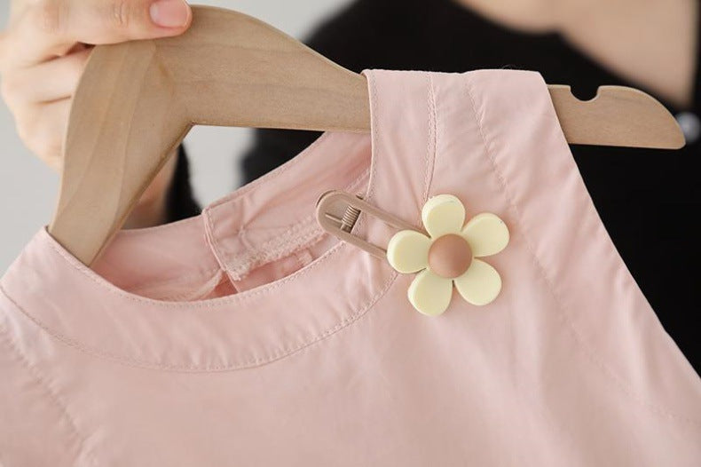 Vestido Infantil Barra Plíssadinha e Florzinha
