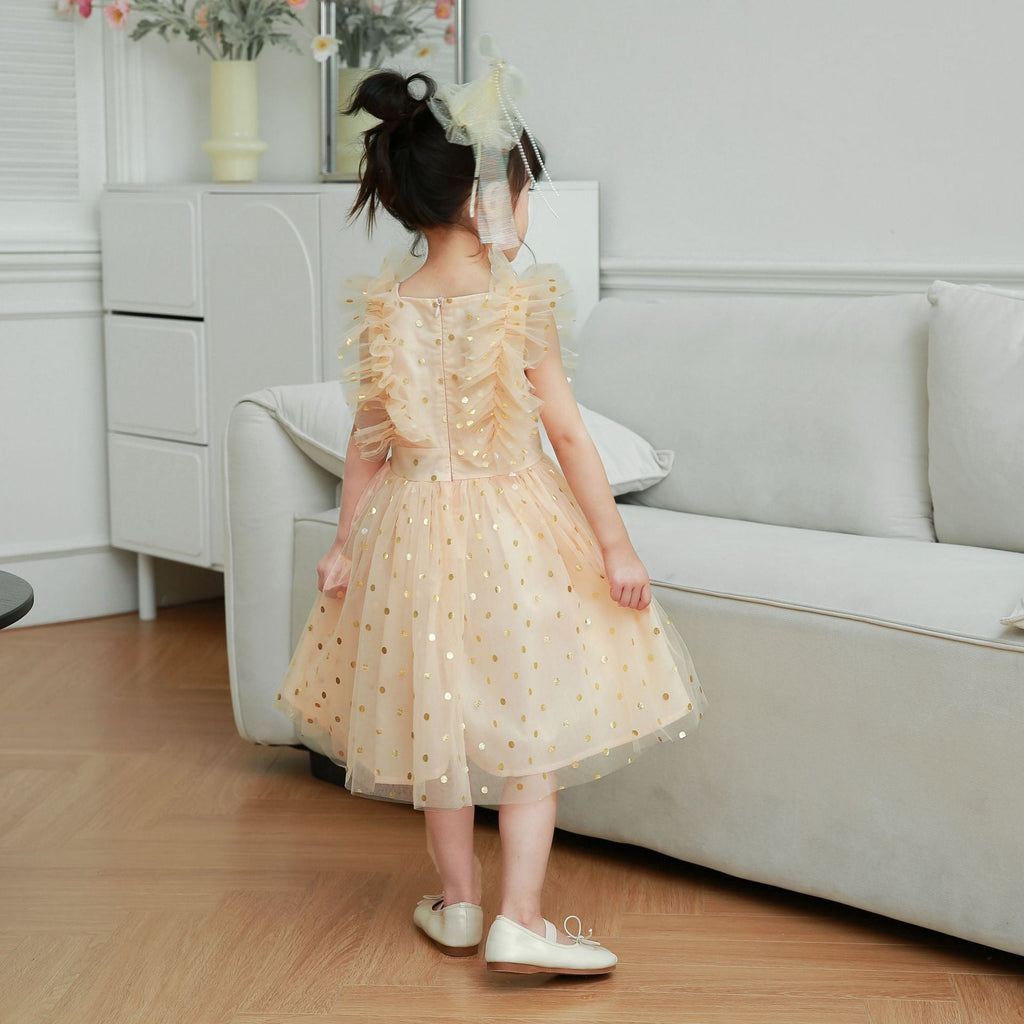 Vestido Infantil de Tule Poá