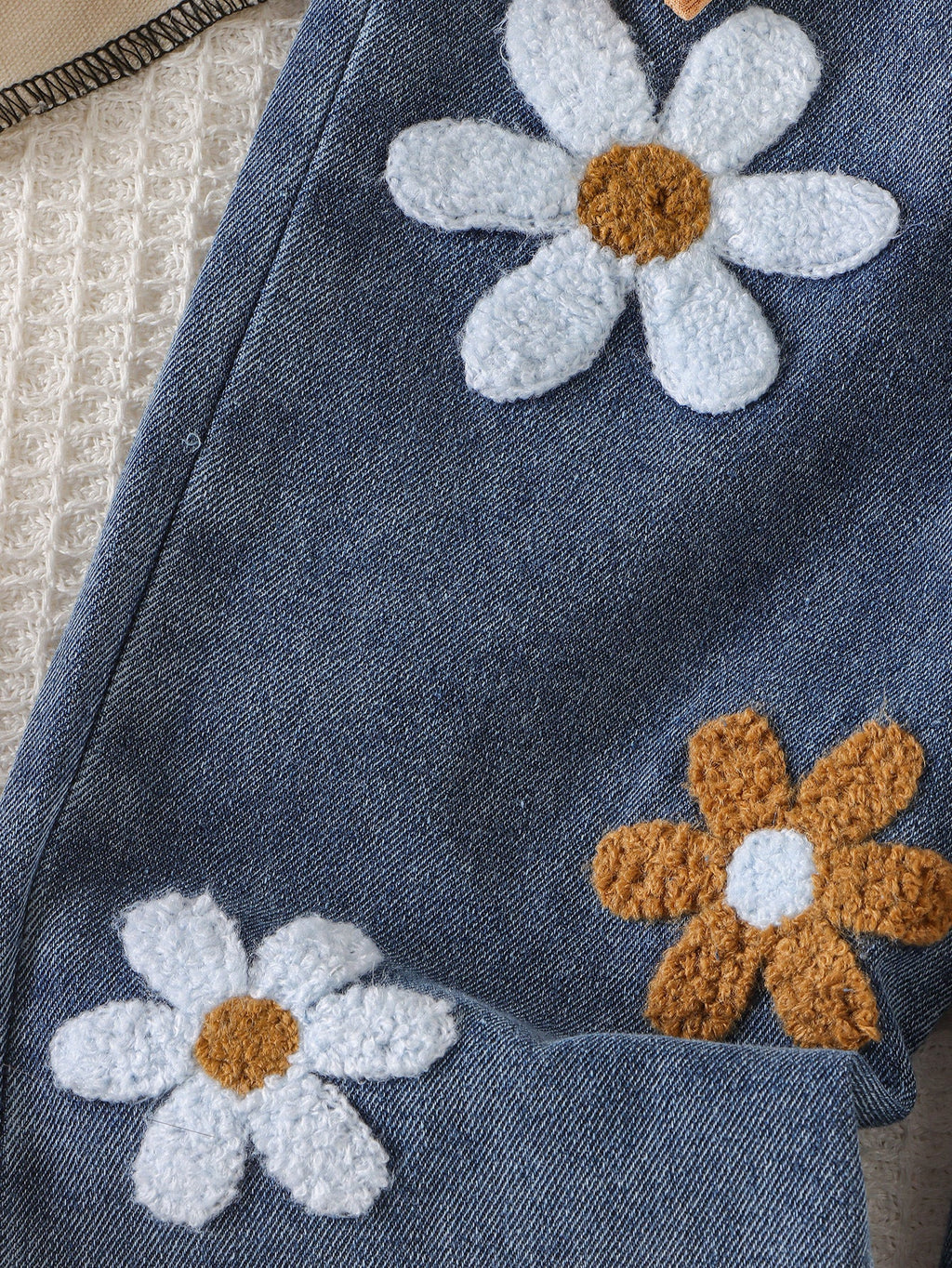 Conjunto Infantil Feminino Jeans Flores