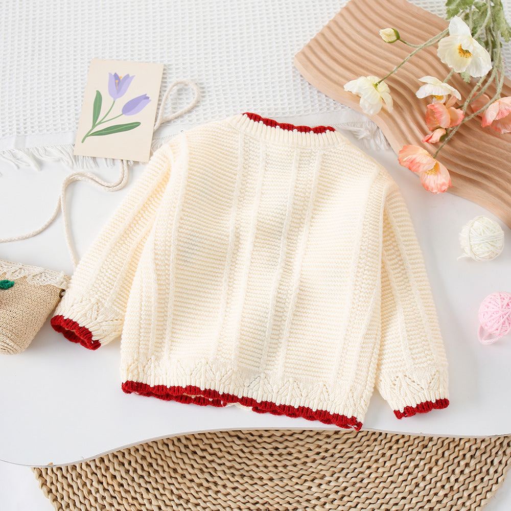 Cardigan Infantil Tricô Florzinhas