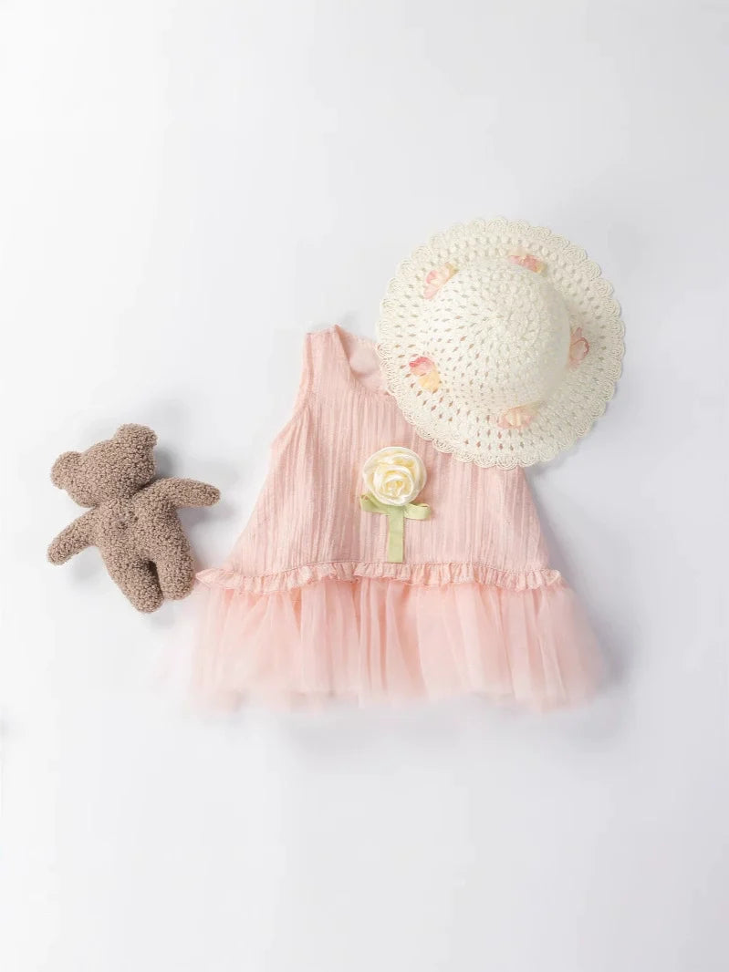 Vestido Infantil Florzinha com Chapéu