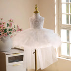 Vestido Infantil de Festa Branco Brilhante