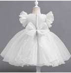Vestido De Festa Infantil Flores Manguinha Voadora