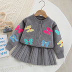 Conjunto Infantil Feminino Tricô  Lacinhos