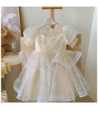 Vestido de Festa Infantil Bordado Brilhantes